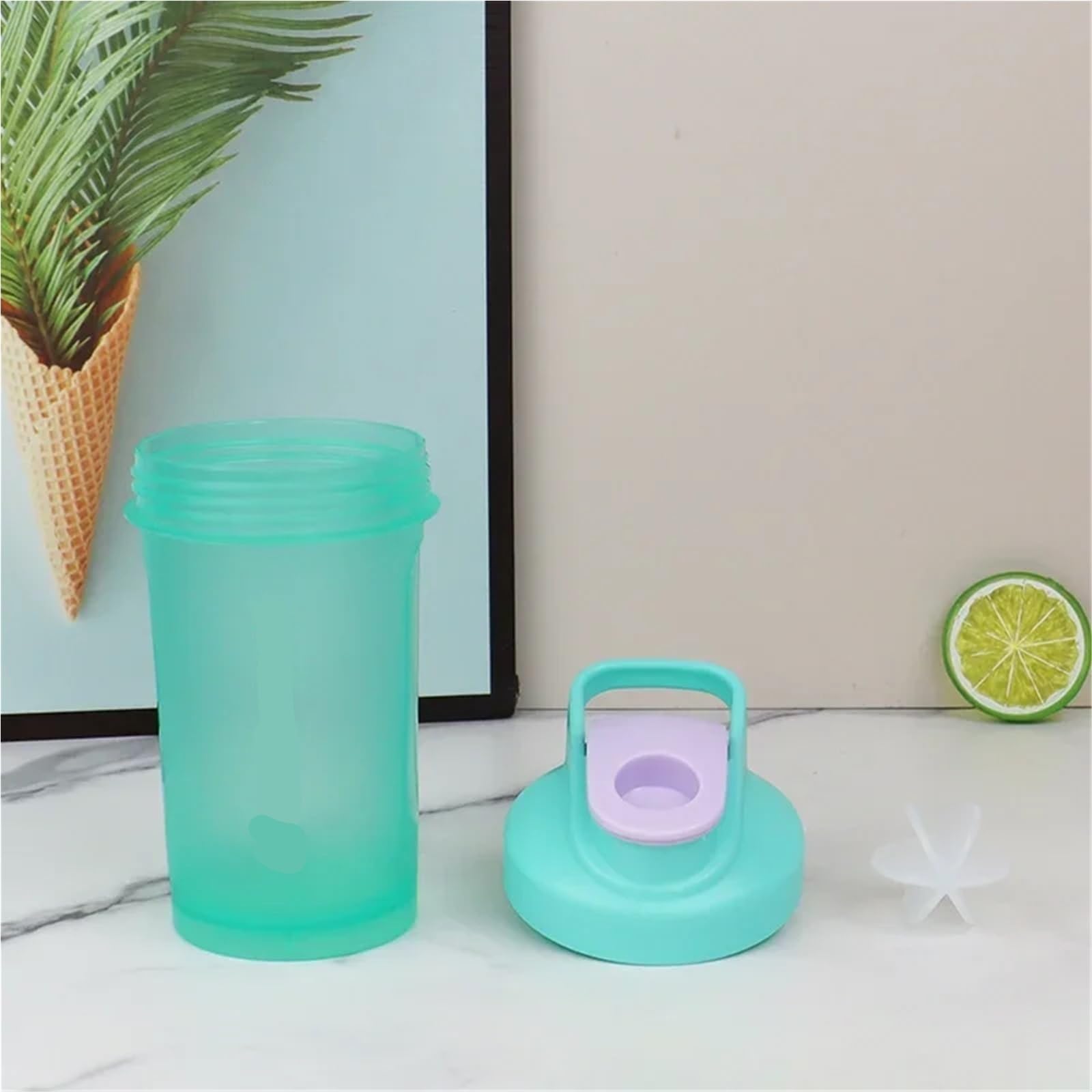 Botella mezcladora portátil de proteínas en polvo, a prueba de fugas, para gimnasio, al aire libre, entrenamiento, deporte, taza mezcladora (rosa)