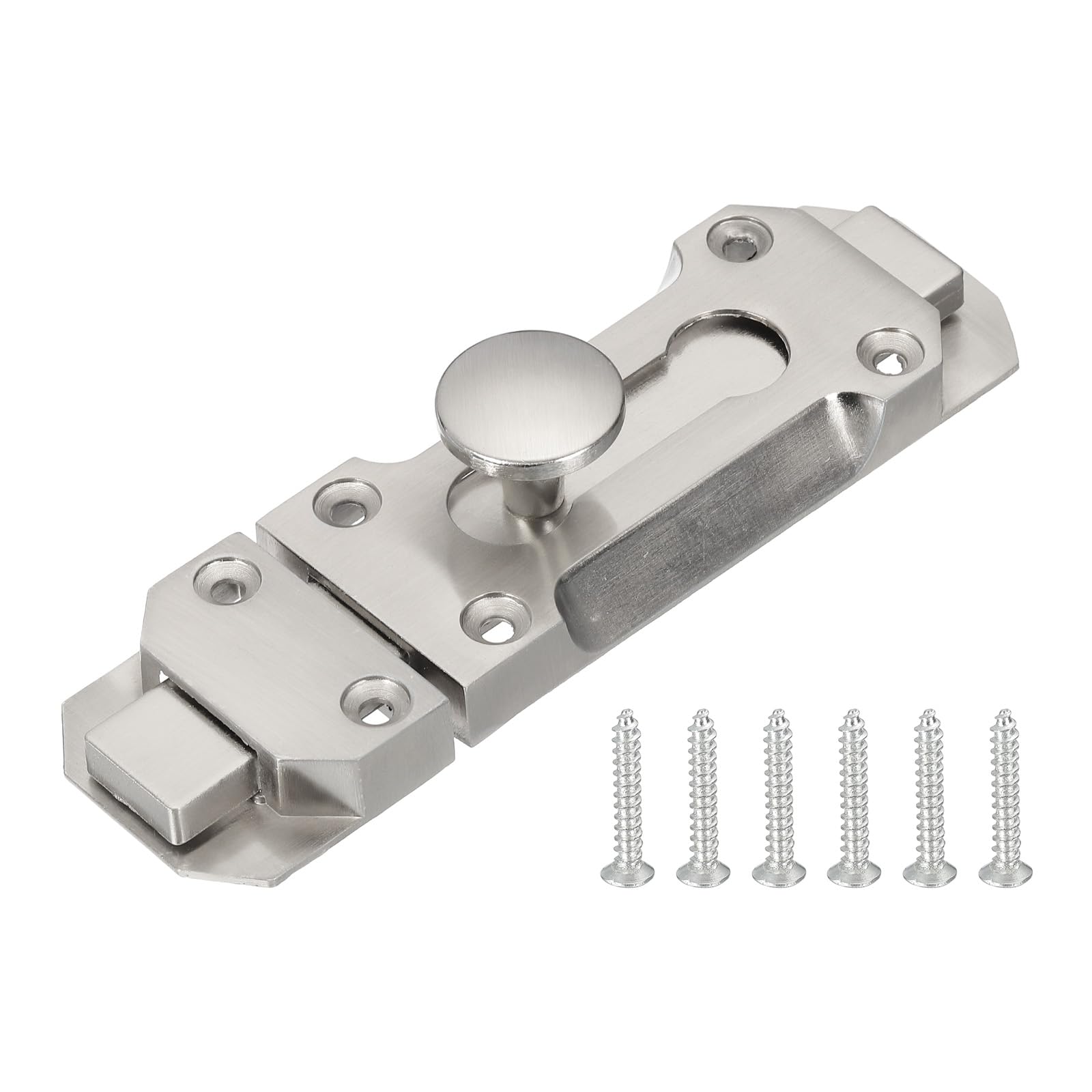 PATIKIL Barrel Bolt Latch, 5 Inch Solid Slide Door Lock Zinc Alloy Security Bolt Latch Vintage Gate Latches for Barn Warehouse Silver