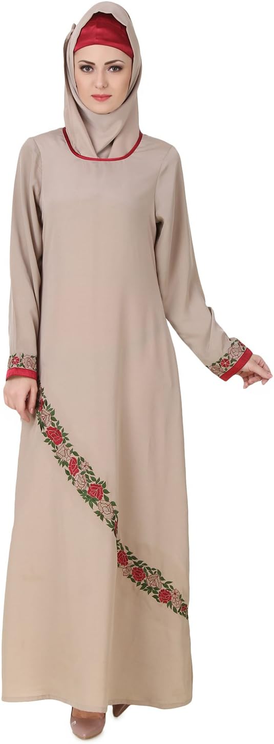 MyBatuaUjala Crepe Warm Grey Abaya Muslim Traditional Dress AY-436