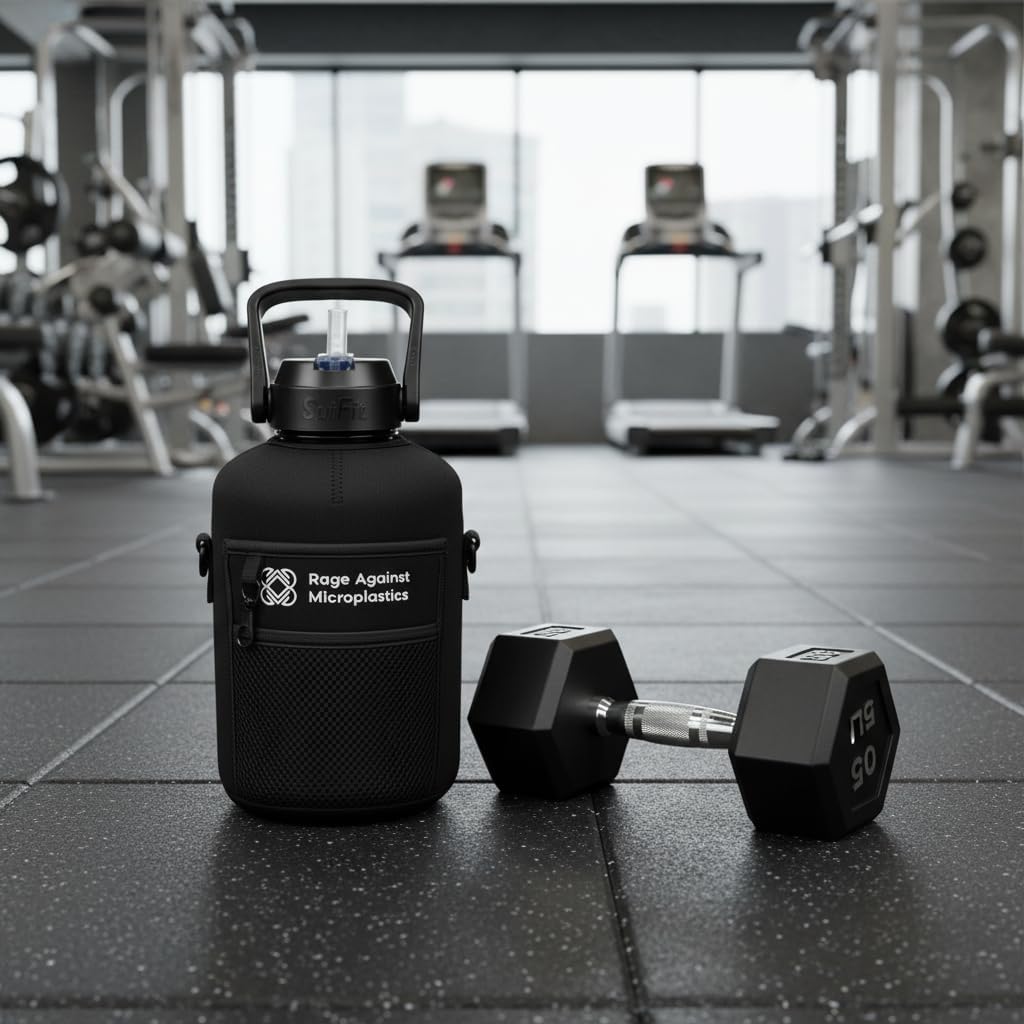 Half Gallon Water Bottle – 64oz / 2.2L Leakproof Gym Jug with Handle, BPA-Free, Sleeve & Straw Bundle - Image 5