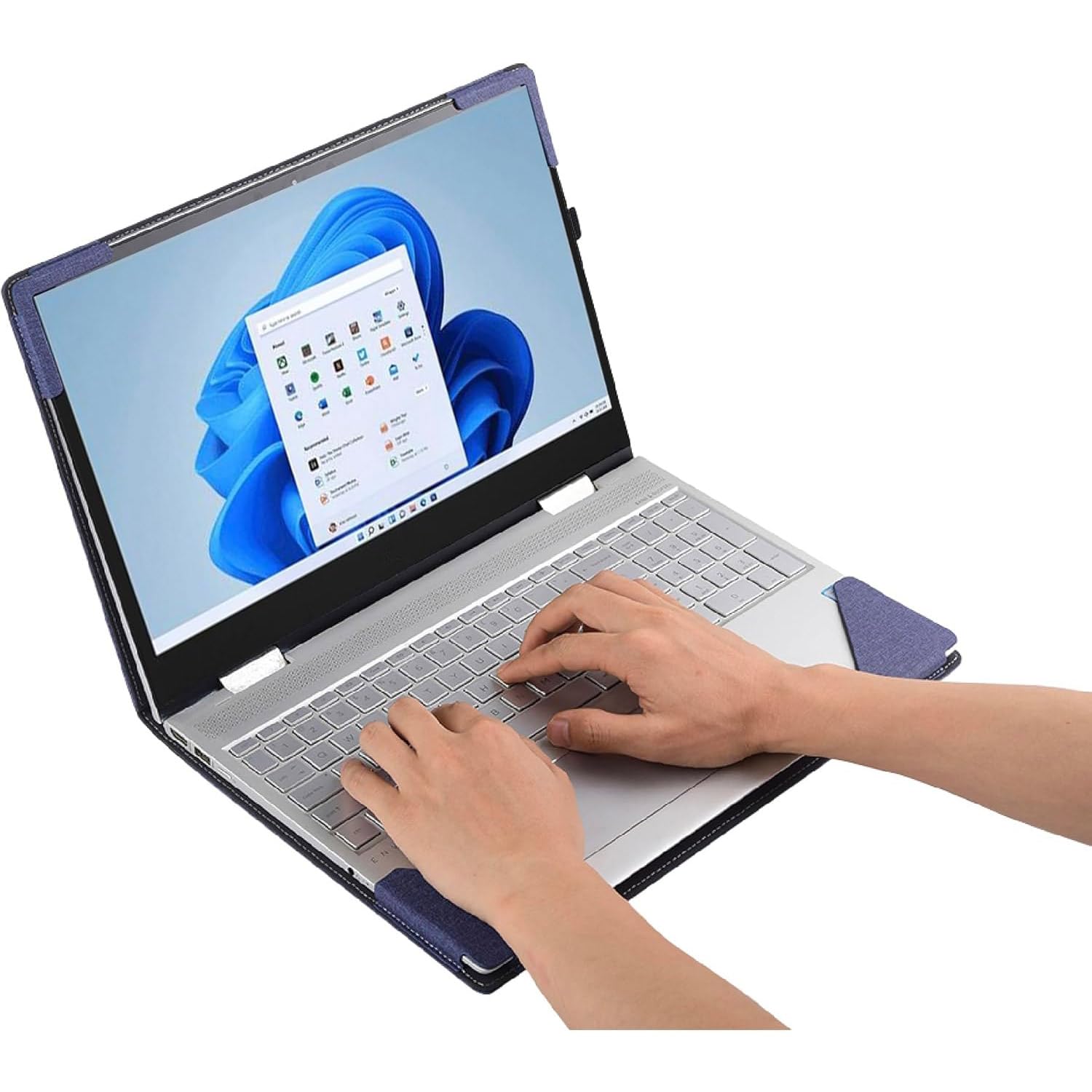 Funda para portátil Samsung Galaxy Book 4/5 Pro 360 y Book4 Ultra y Book 4 Pro/Edge, funda protectora 2 en 1 de piel sintética con soporte para bolígrafo (azul)