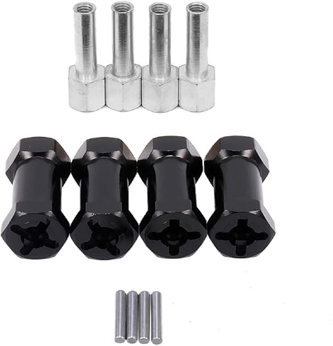 ShareGoo - 4 unidades de cubo hexagonal de aluminio de 0.47 pulgadas (0.472 in), extensión de desplazamiento de 0.984 in, adaptador de acoplador