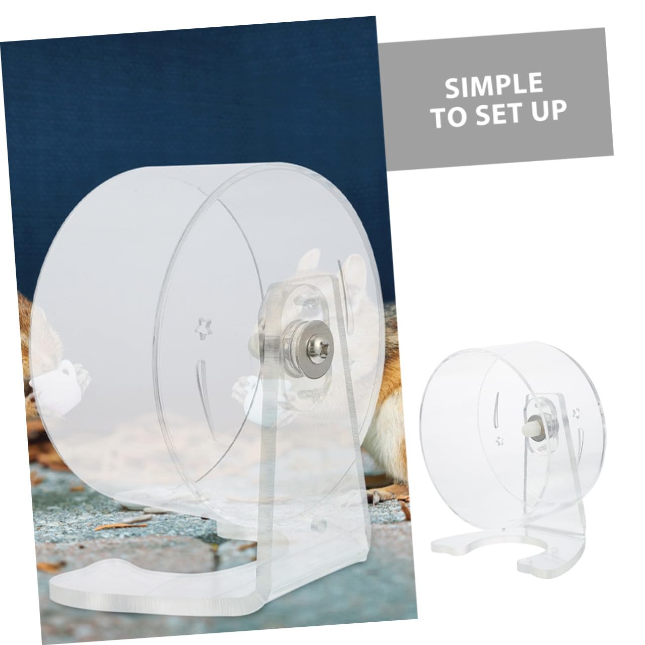 ARTIBETTER Rueda para Hámster con Soporte Rueda de Ejercicio Silenciosa y Transparente para Mascotas Pequeñas Fácil Instalación y Diseño Duradero para Jaulas Variadas