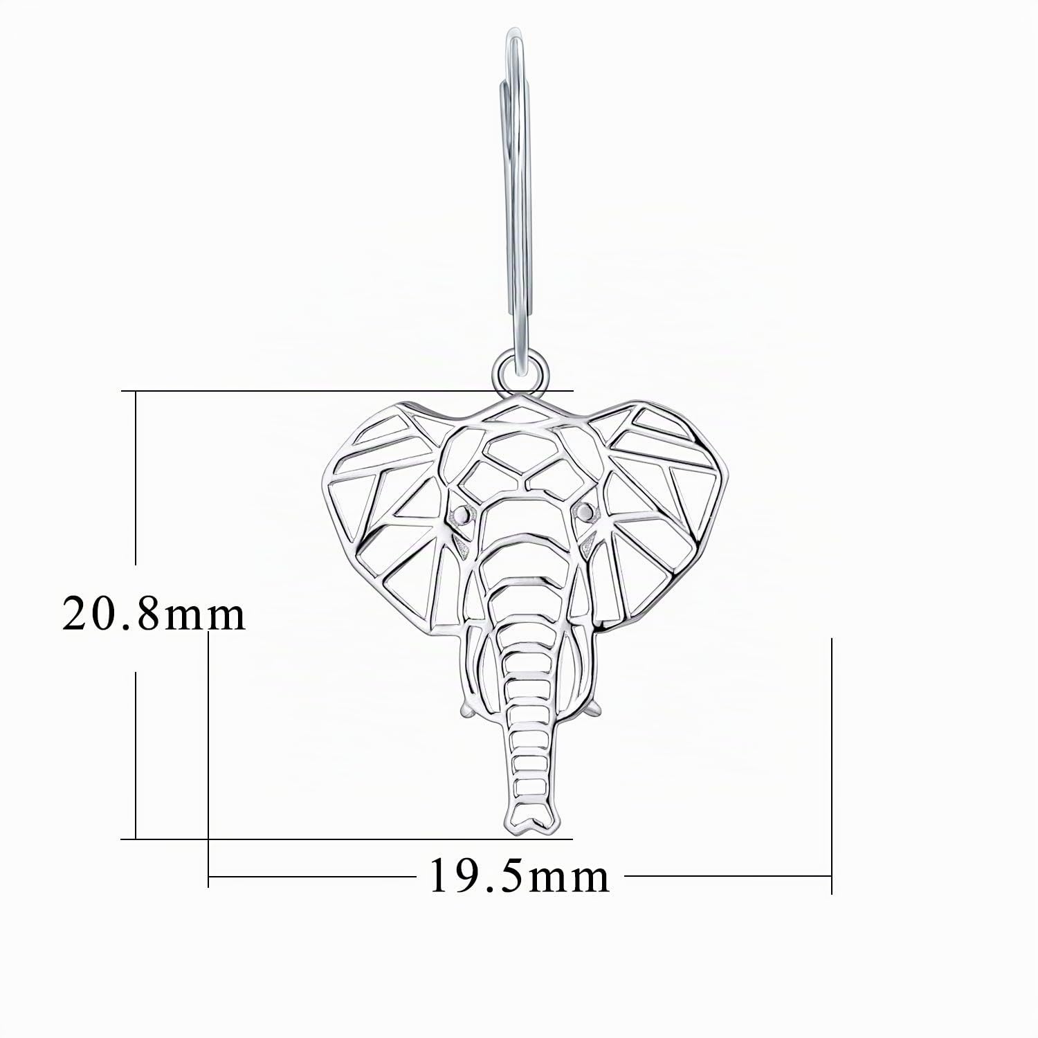 JO WISDOM Damen Ohrringe Elefant Ohrhänger Silber 925,Hängende Tier Schmuck,Schmuck für Frauen