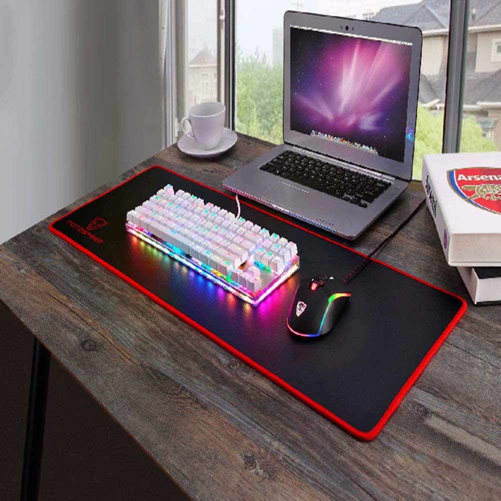 Wired meccanica tastiera USB 2.0 con retroilluminazione RGB blu interruttore per PC da gioco e legando bianco con cavo da 1,8 m