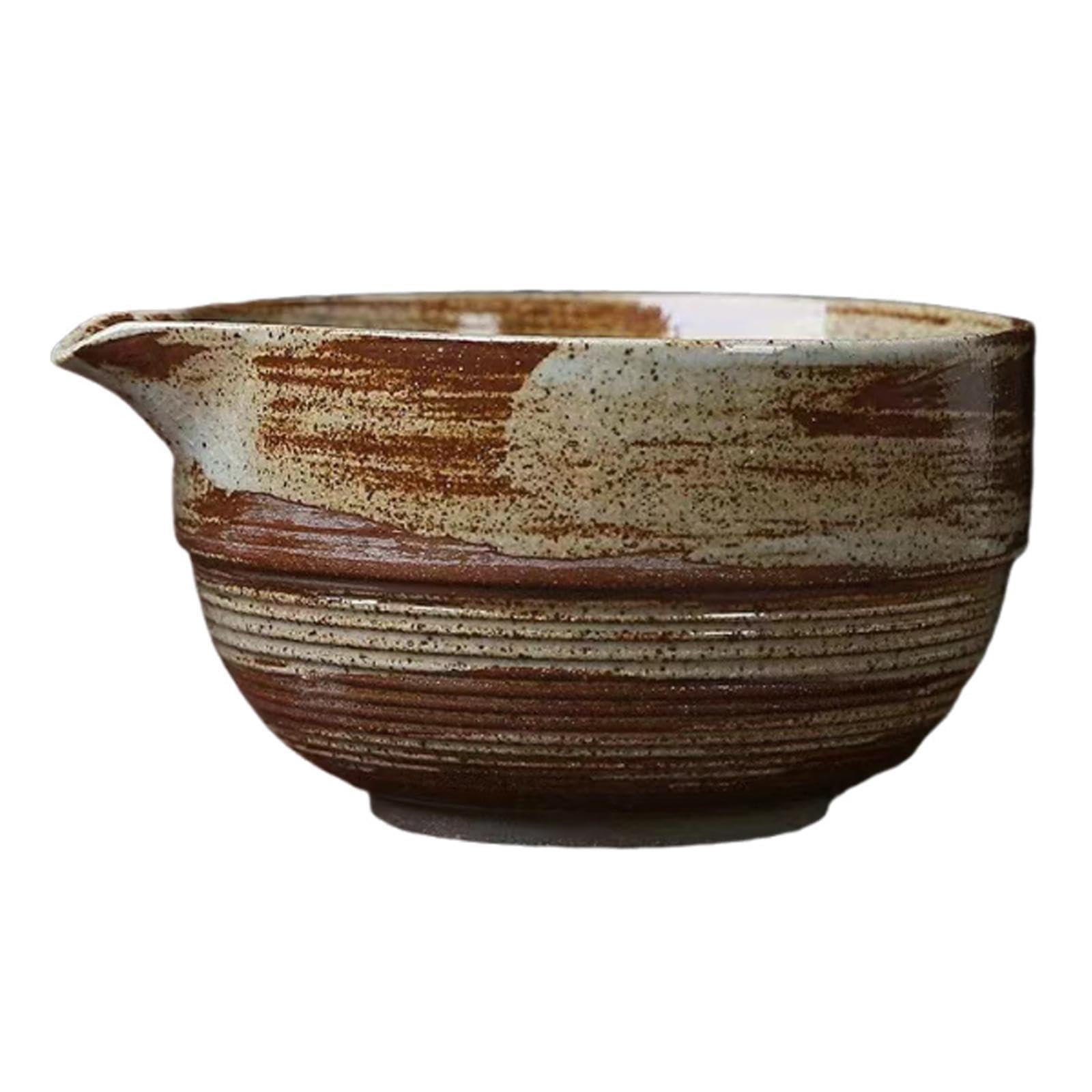 Ceramic Matcha Tea Bowl,Japanese Cup, Matcha Accessories,Handcrafted Mixing Bowl for Friends Tea Lovers Gift Family, green brown