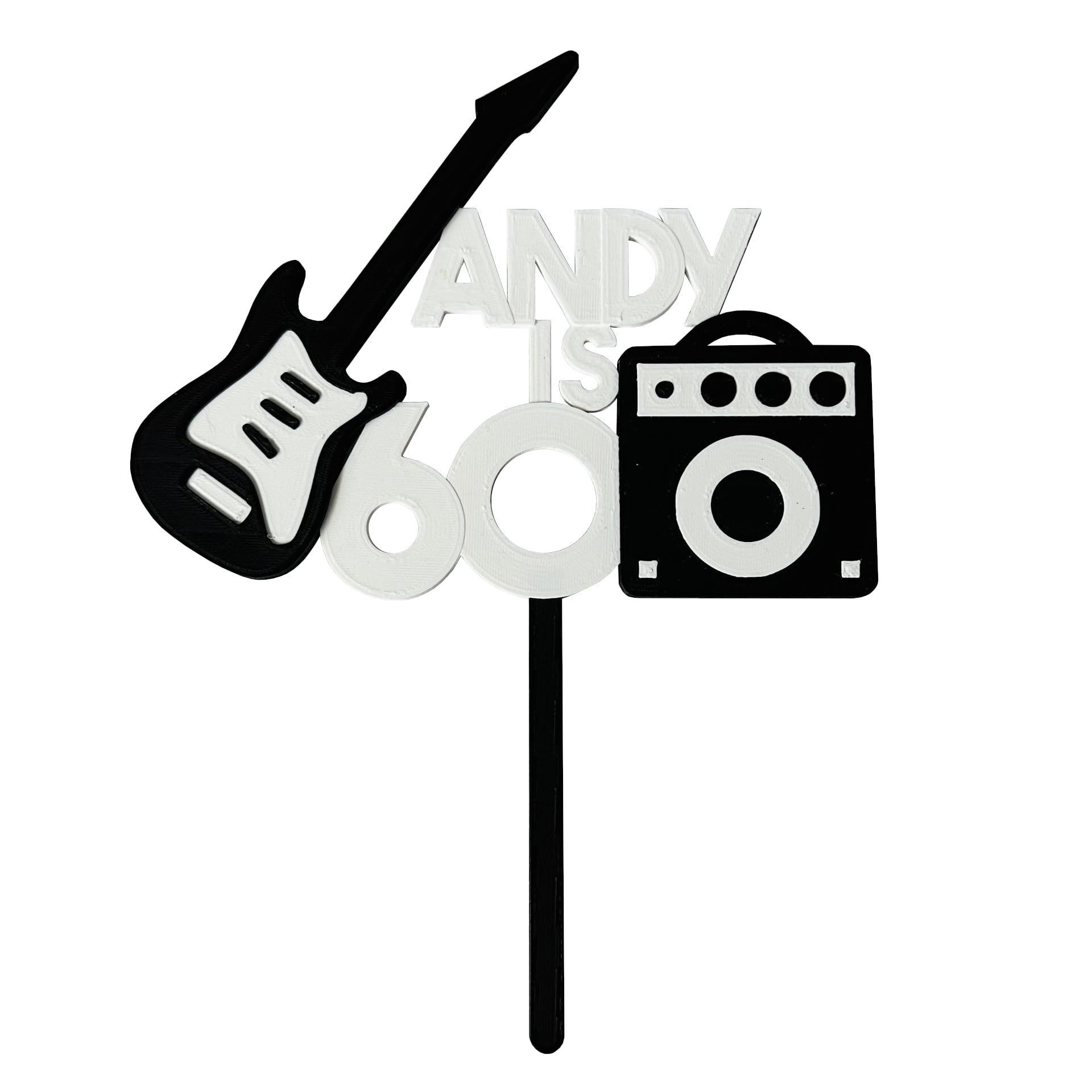 Guitar & Amp Birthday Cake Topper - Personalised - Cake Decorations - Party Supplies - Guitarist