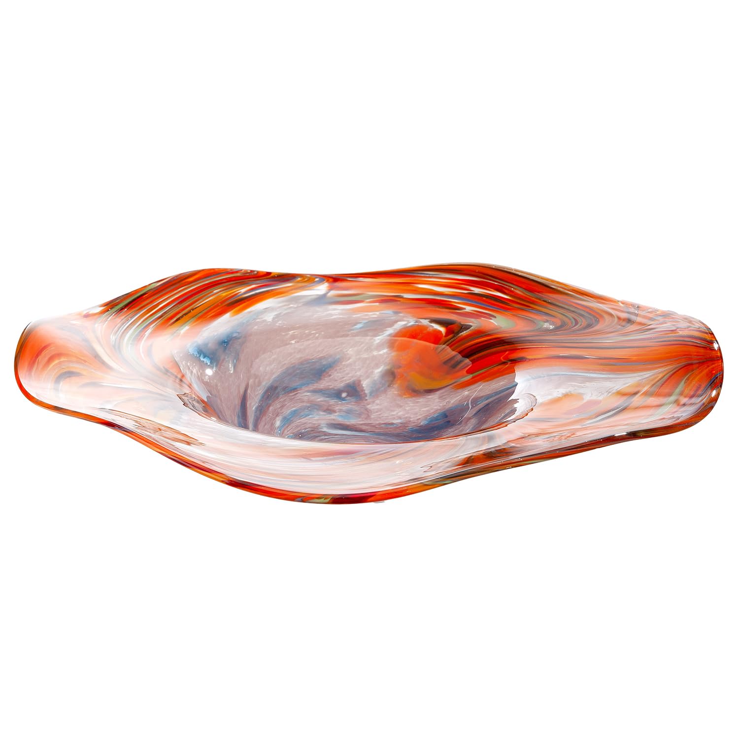 GILDE GLAS art Schale Dream - Glas - orange - Höhe 8cm x Ø 41cm - Dekorative Musteroberfläche