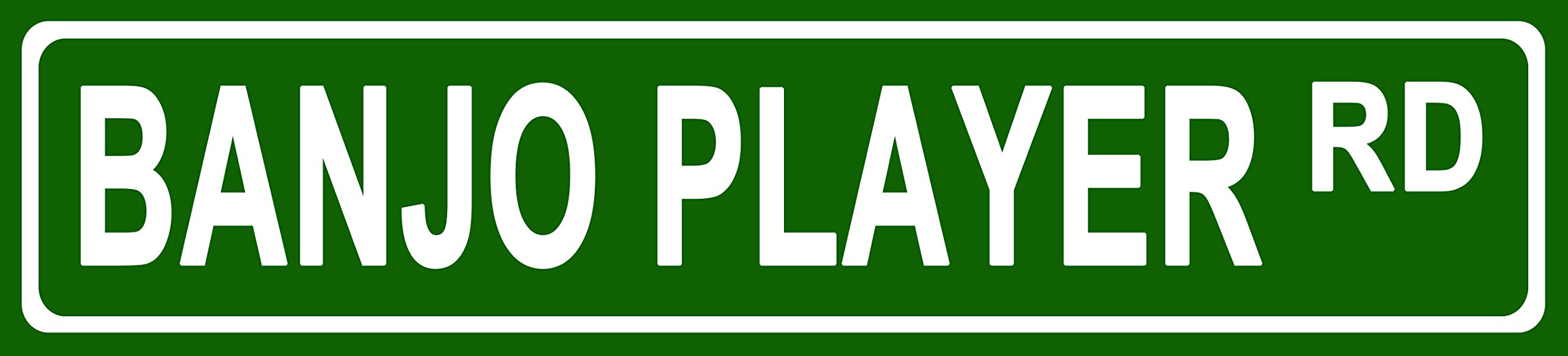 Makoroni - Banjo Player Music Novelty Street Sign Aluminum Metal 4x18 inc