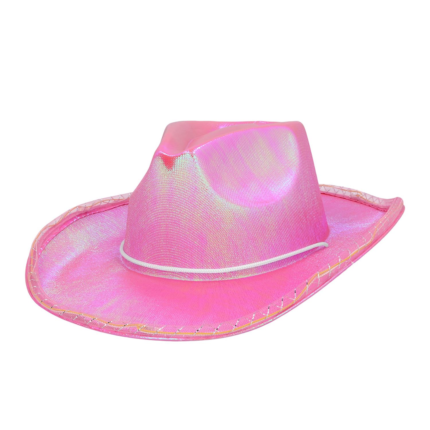 Boland 01461 LED Cowboy Hat Pearl with Lighting, Luminous Hat for Carnival, Festival and Theme Party, Stag Night