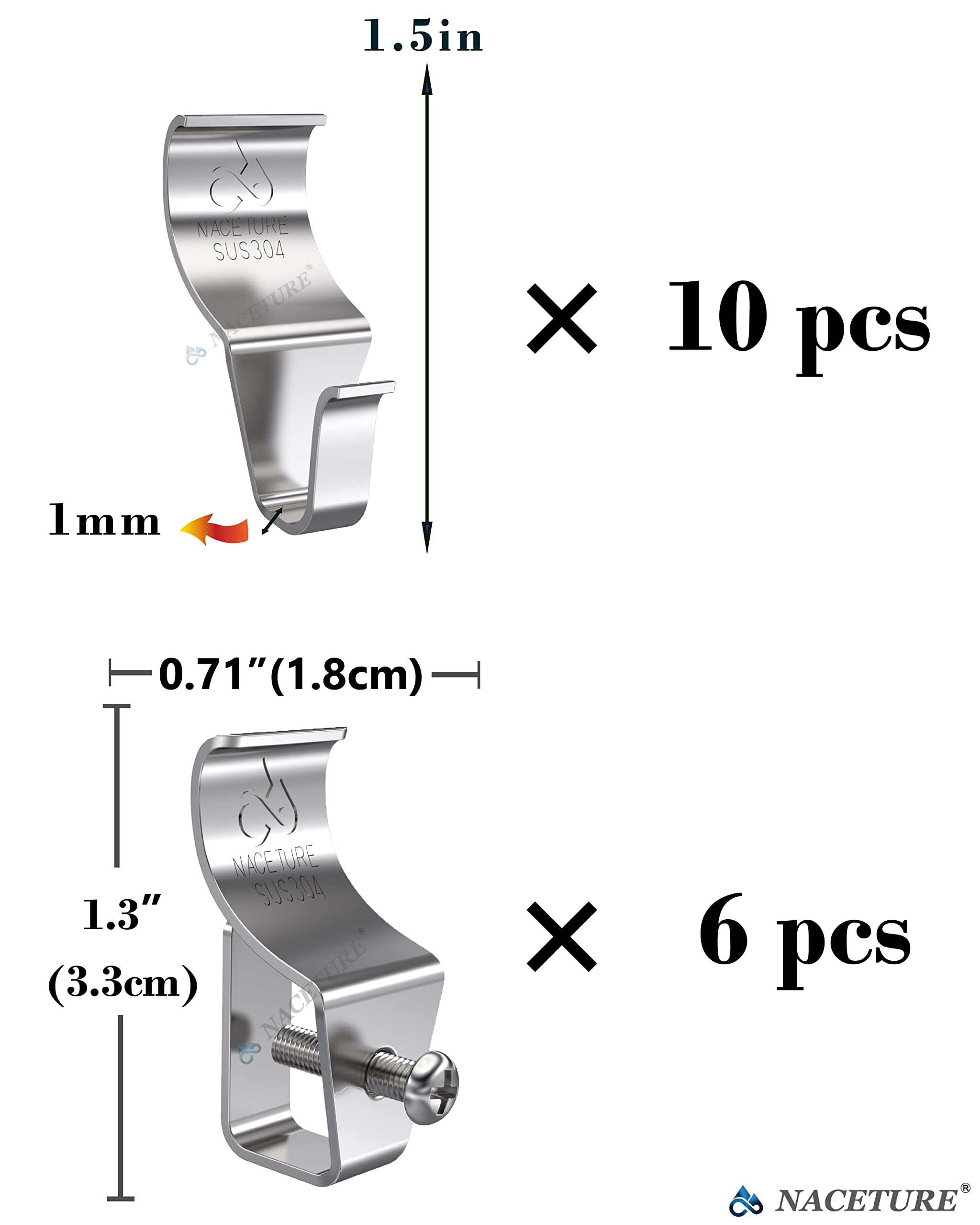 NACETURE Vinyl Siding Hooks 10 Pack Add Vinyl Siding Screws Clips Hook 6 Pack