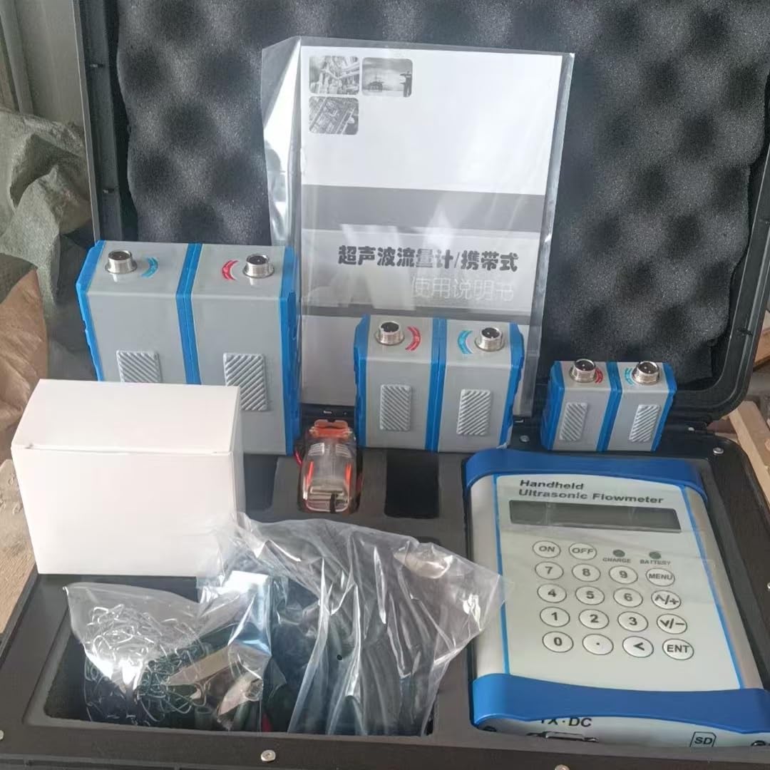 Przepływomierz, TUF-3000L Przenośny ultradźwiękowy przepływomierz DN15-DN6000 Przepływomierz wody, oleju napędowego, tester prędkości cieczy Wbudowana bateria(TUF-3000L TM-1)
