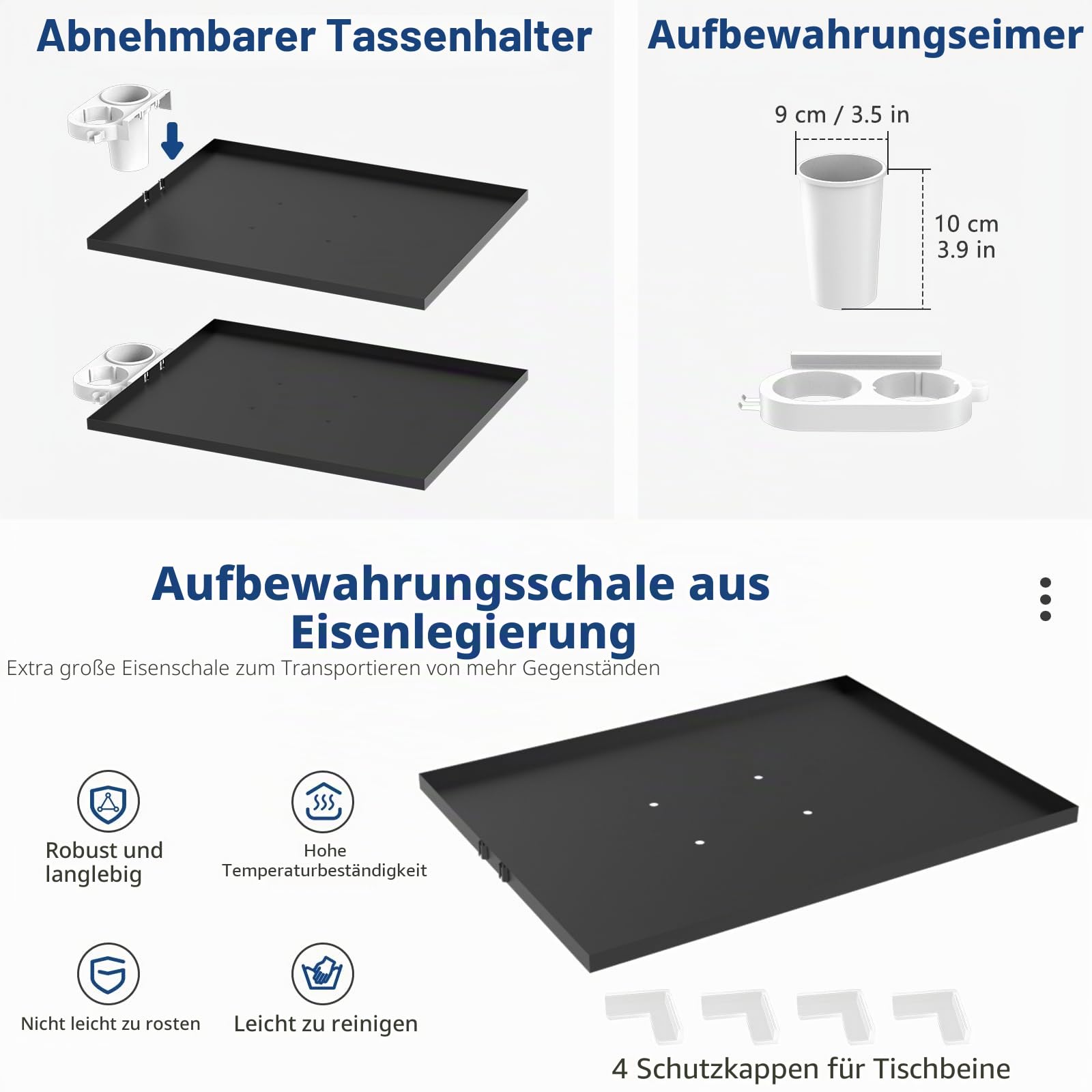 ZHOOGE Salon-Tablett auf Rädern höhenverstellbar 360-Grad stummes Universalrad für Tattoo Spa Zahnarzt