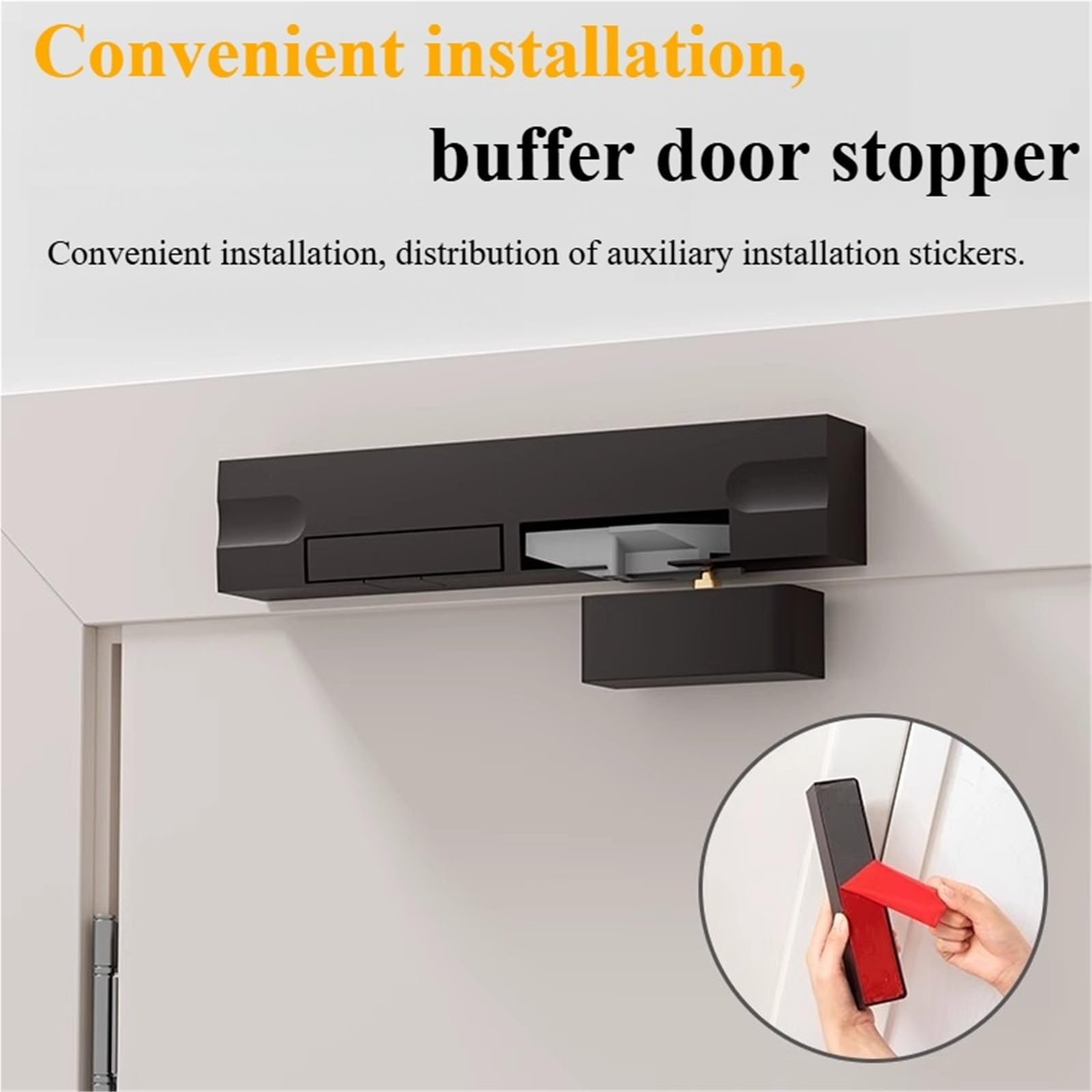 Ferme-porte hydraulique - Fermeture automatique silencieuse pour usage domestique et commercial, amortisseur facile à installer, installation côté gauche, plastique blanc