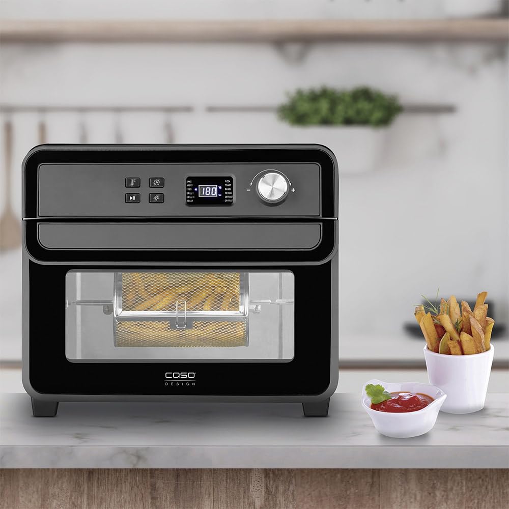 CASO AirFry Chef 1700 designerska frytkownica na gorące powietrze, gotowa do natychmiastowego uruchomienia bez podgrzewania, 3 wkładki, zakres temperatur od 40°C do 230°C (w krokach co 5°C), timer,