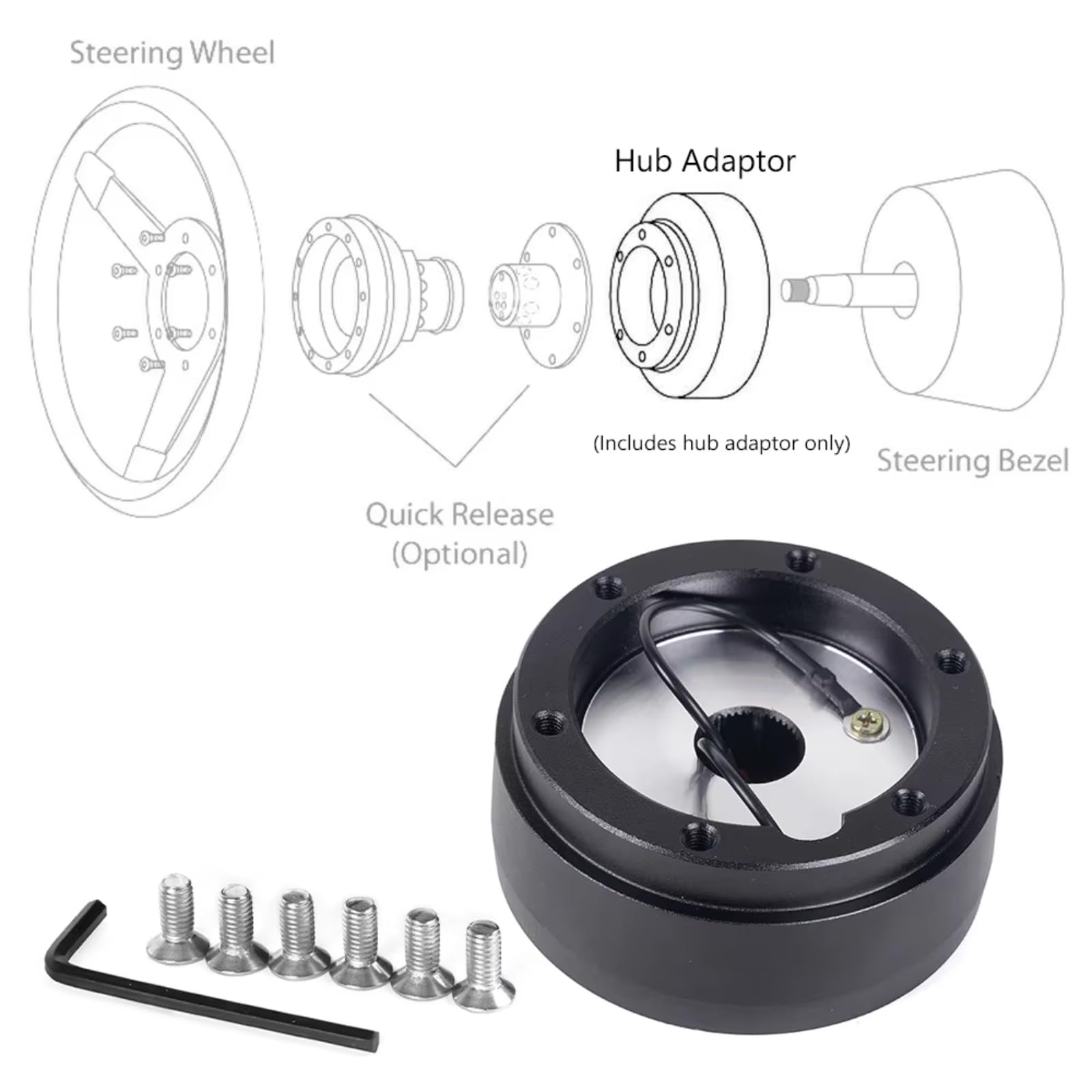 Lenkradnabenadapter Kit Fahrzeuge Lenkradnaben-Adapterteile Kompatibel Mit VW Für Golf Für J&etta Für Scirocco 1985 1986 1987 1988