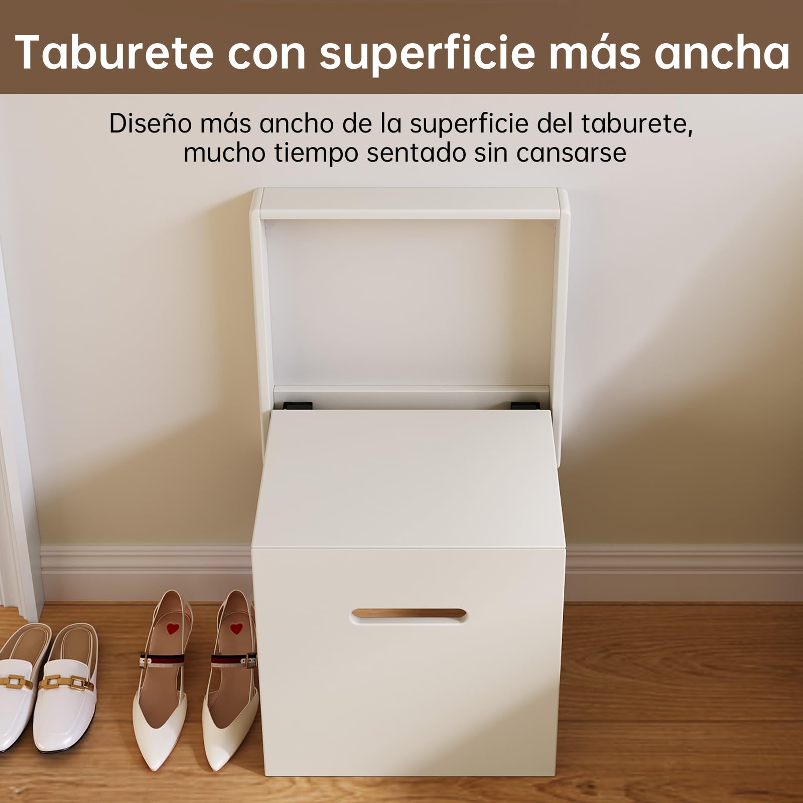 Miuuod Silla Plegable montada en la Pared de Pulgadas de Ancho, Taburete para Cambiar Zapatos, reposapiés para Puerta, Taburete Plegable para Colgar balcón, taburetes de Pared Ocultos Que