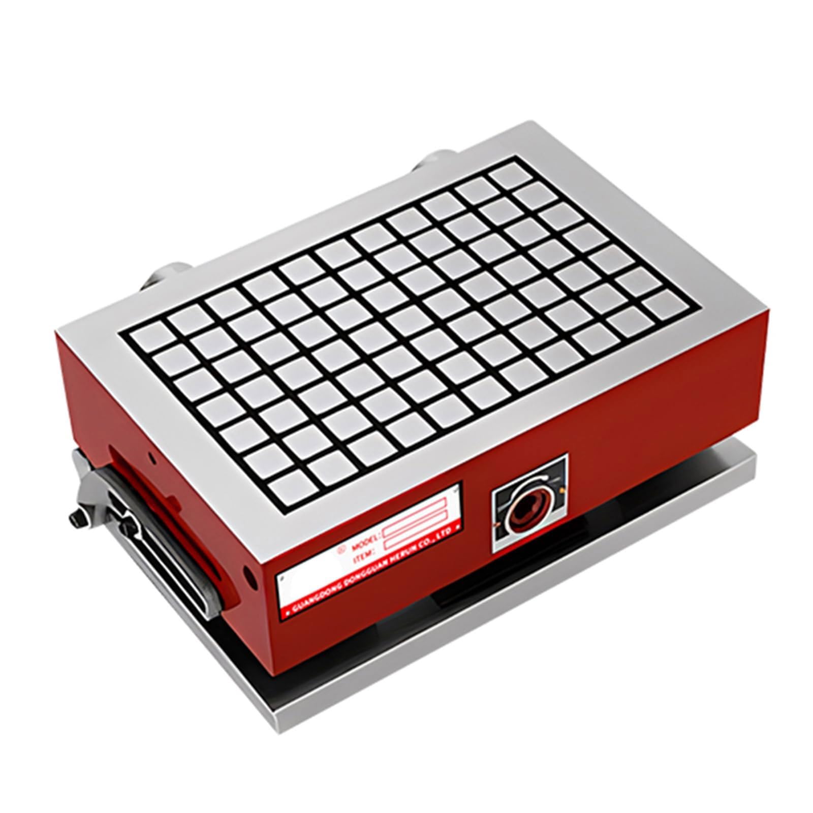Prostokątny uchwyt magnetyczny 15 x 15 cm, uchwyt szlifierki magnetycznej CNC 0-60°, 45 kg pojedyncze siatki ssące, 230 N/cm2 i ≤ 2 N/cm2, do obróbki przedmiotu obrabianego