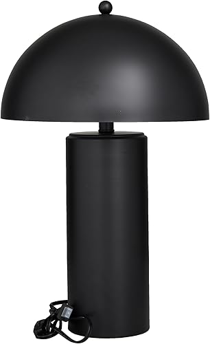 Miniatura 4 de Deco 79 Lámpara de mesa de metal con pantalla de cúpula, lámpara de 14 x 14 x 22 pulgadas, color negro