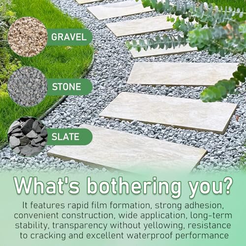 Kiesbinder 120ml, Steinkleber, Marmor Kleber Natursteinkleber - Bindemittel für Kieselsteine Naturstein Marmor Granit - Starke Haftung, Wasserdicht Transparent, Schnell Trocknend, Landschaftsbau