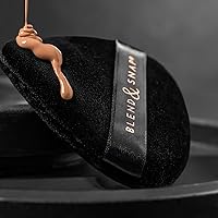 Vista 9 de BLEND & SNAP - Esponja de maquillaje triangular de terciopelo grande para una cobertura suave e impecable, esponja secante para base