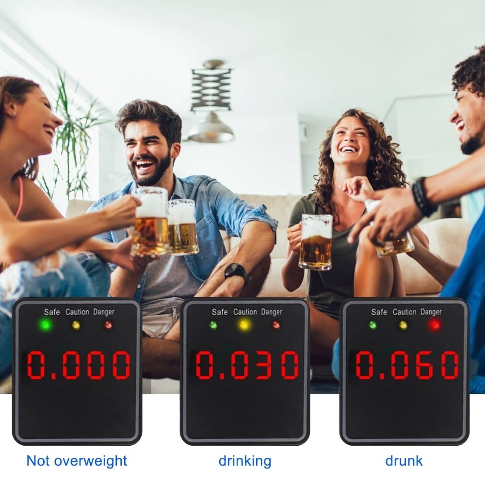 Tester alkoholu, wysoka dokładność profesjonalny cyfrowy alkomat w wydychanym powietrzu alkomat analizator detektor urządzenie testowe ekran LCD
