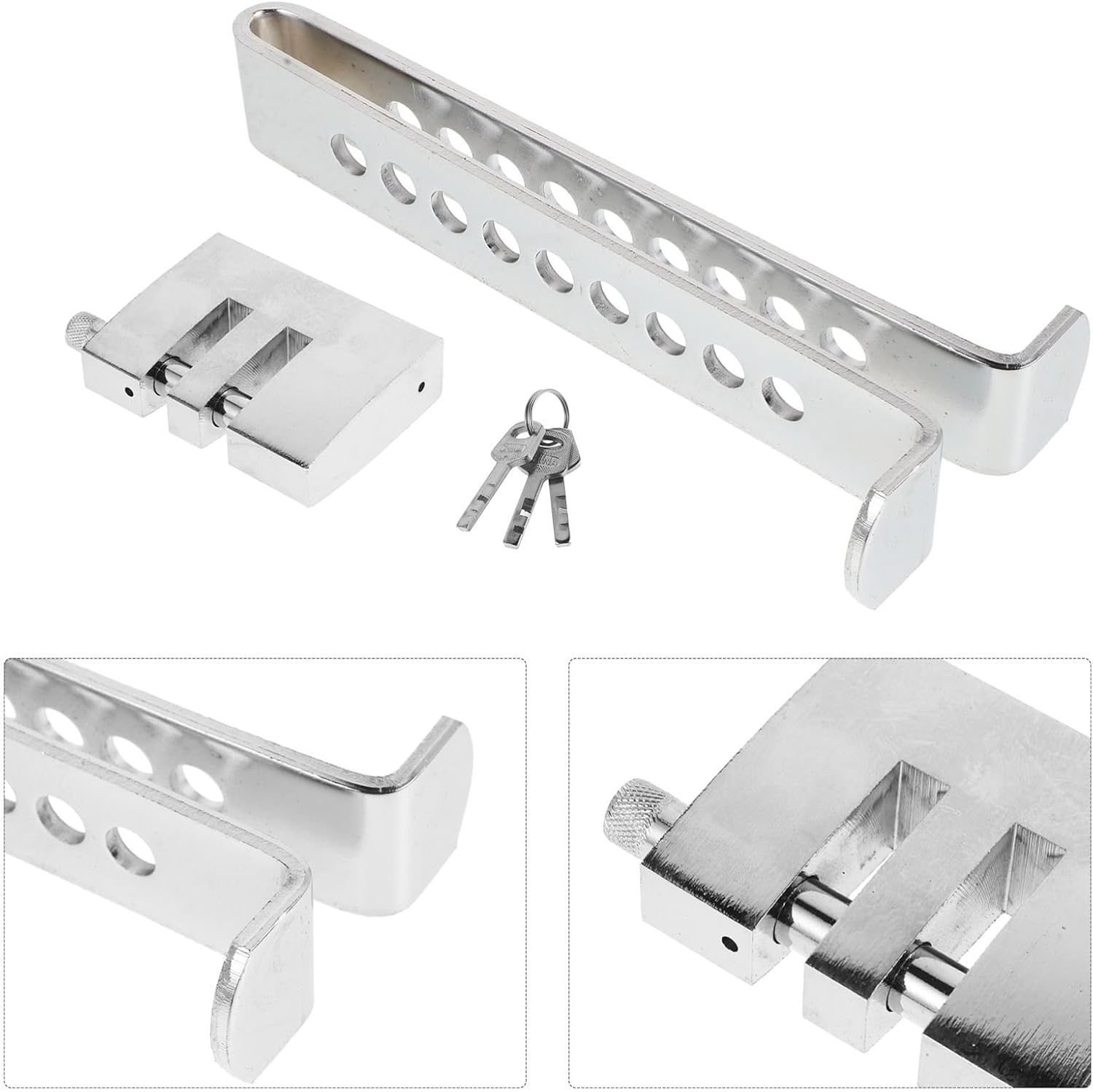 Theft Clutch Lock for Car Pedals Adjustable U-Shaped Security Device for Brake and and Portable Design