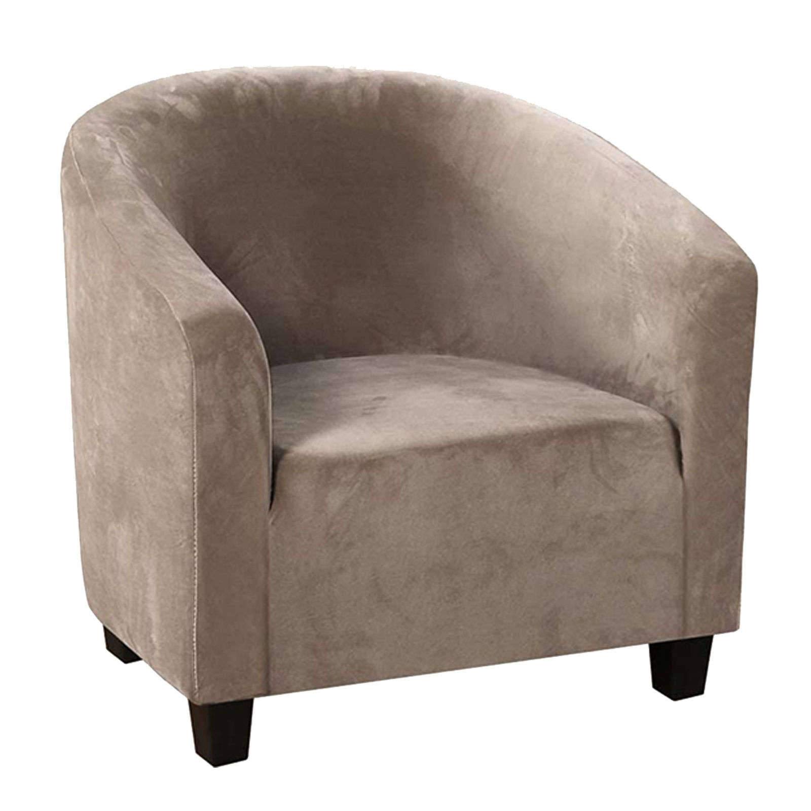 Copripoltrona Elasticizzato In Velluto Taupe – Fodera Lavabile Con Copricuscino, Antiscivolo E Morbido, Perfetto Per Sedie Club E Poltrone Da Soggiorno