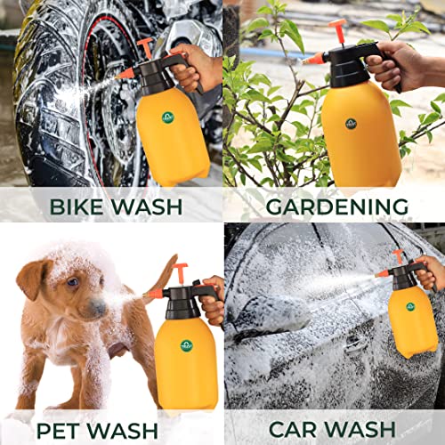 Image of TrustBasket Pressure Sprayer (2 Liter) - Yellow| Pressure Spray Bottle for Plants | Gardening Water Pump Sprayer | Plant Spray Bottle for Garden | Spray Bottles for Gardening