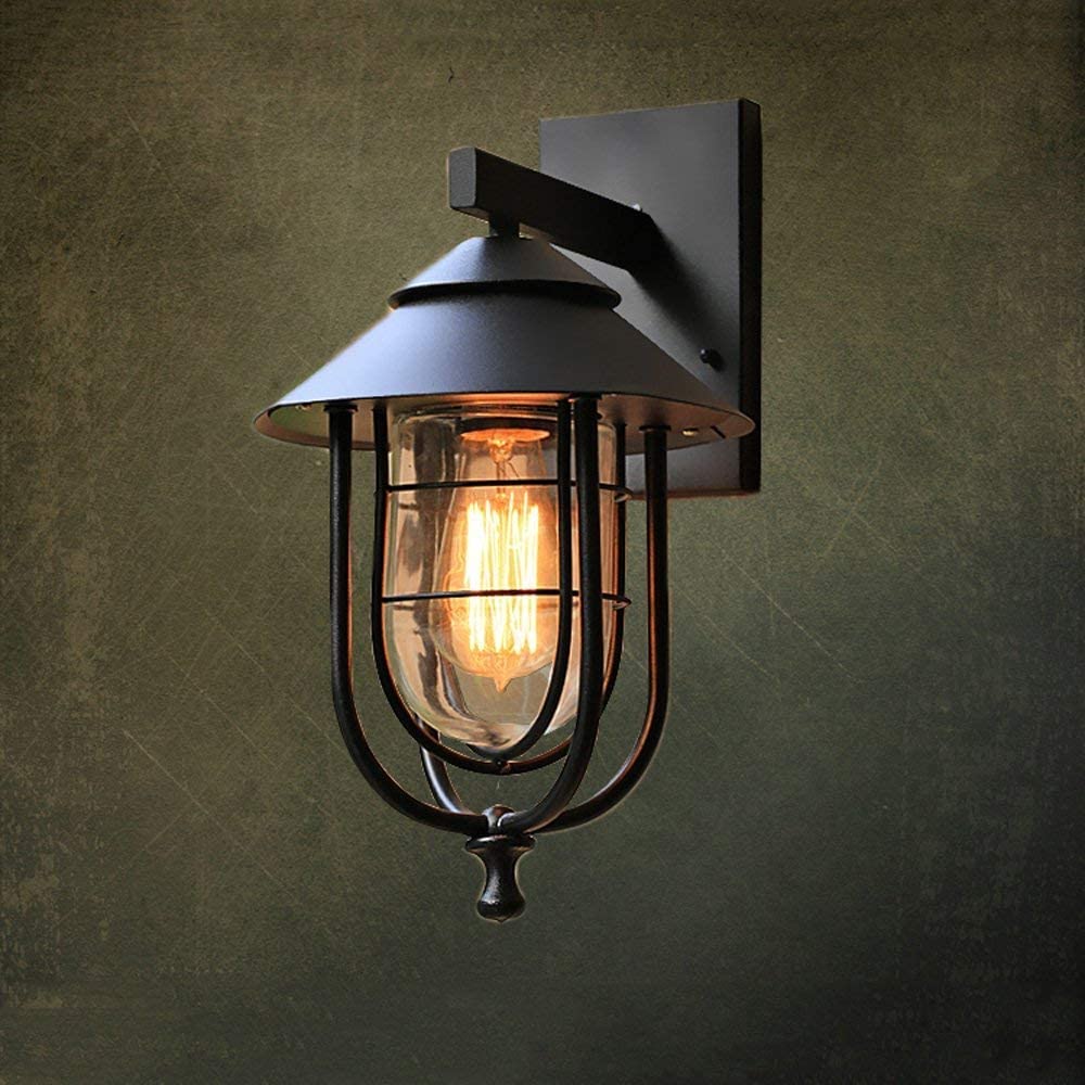 LXJCSM Wandlamp voor buiten, buitenwandlampen met helder glas, IP44 waterdicht, vintage buitenlamp, balkonlamp, wandlamp voor buiten (brons, 40 W