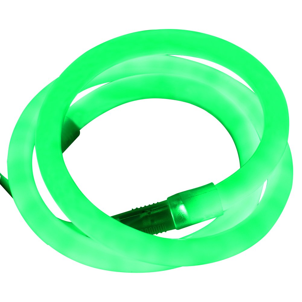 XUNATA 3.3ft LED Neon Rope Light, DC 12V 2835 Round Flexible 360 Degree LED Neon Strip Lights, 120 Units LED Waterproof Neon Rope Light for Decoration(Green)