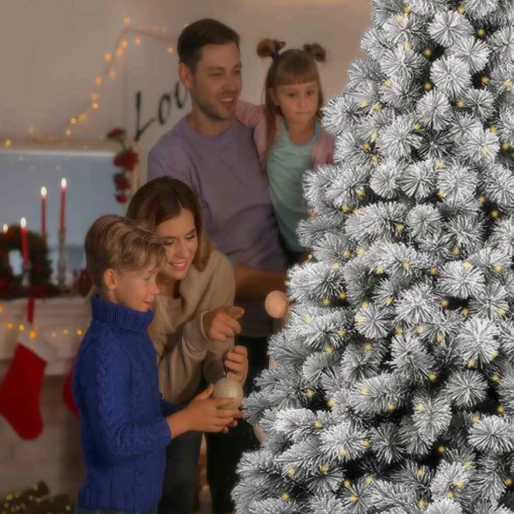 BAKAJI Weihnachtsbaum des Alpes Kiefer grün verschneit, super dicht, Voll, Basis aus Eisen, hohe Qualität, Zweige mit Schnee, einfache Montage, sehr dichte Weihnachtsdekoration (20 cm)