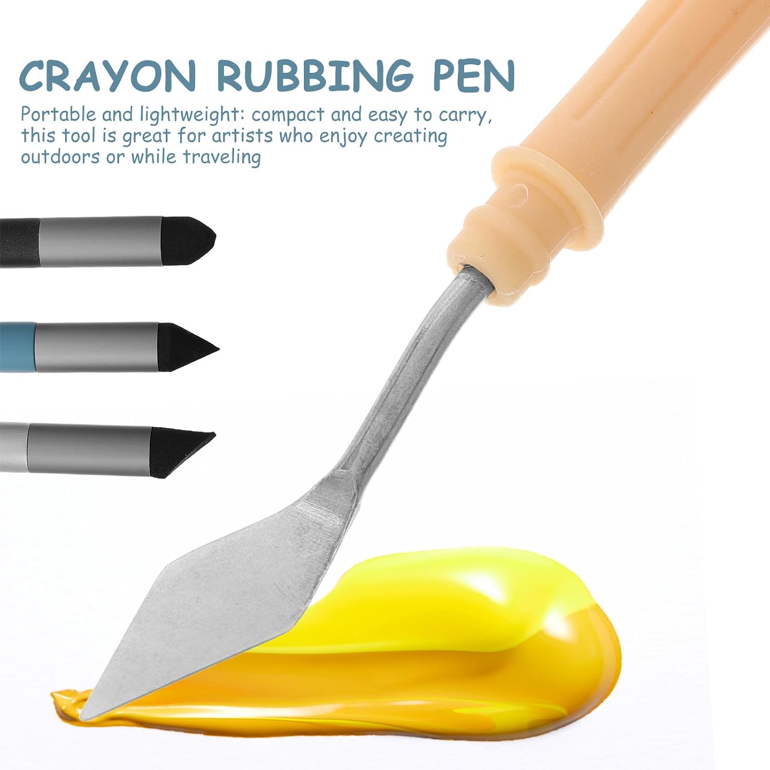JOINPAYA Oil Pastel Blending Tools Set with Soft Sponge Ball Pen and Scraper for Smooth Transitions Multi-Functional Drawing Accessories for Oil Painting and Sketching