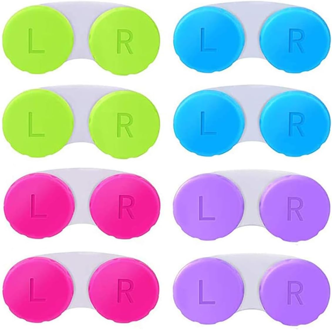 KISEER 8 Pack Colorful Contact Lens Case Box Holder Container Soak Storage Kit
