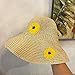 Zun068 Sombreros de Sol para Mujer Pequeño Sombrero de Paja Fresco Femenino, Protector Solar Plegable Sombrero de Pescador, pequeño Sombrero de Margarita Sombrero para el Sol Sombrero Fresco-Beige