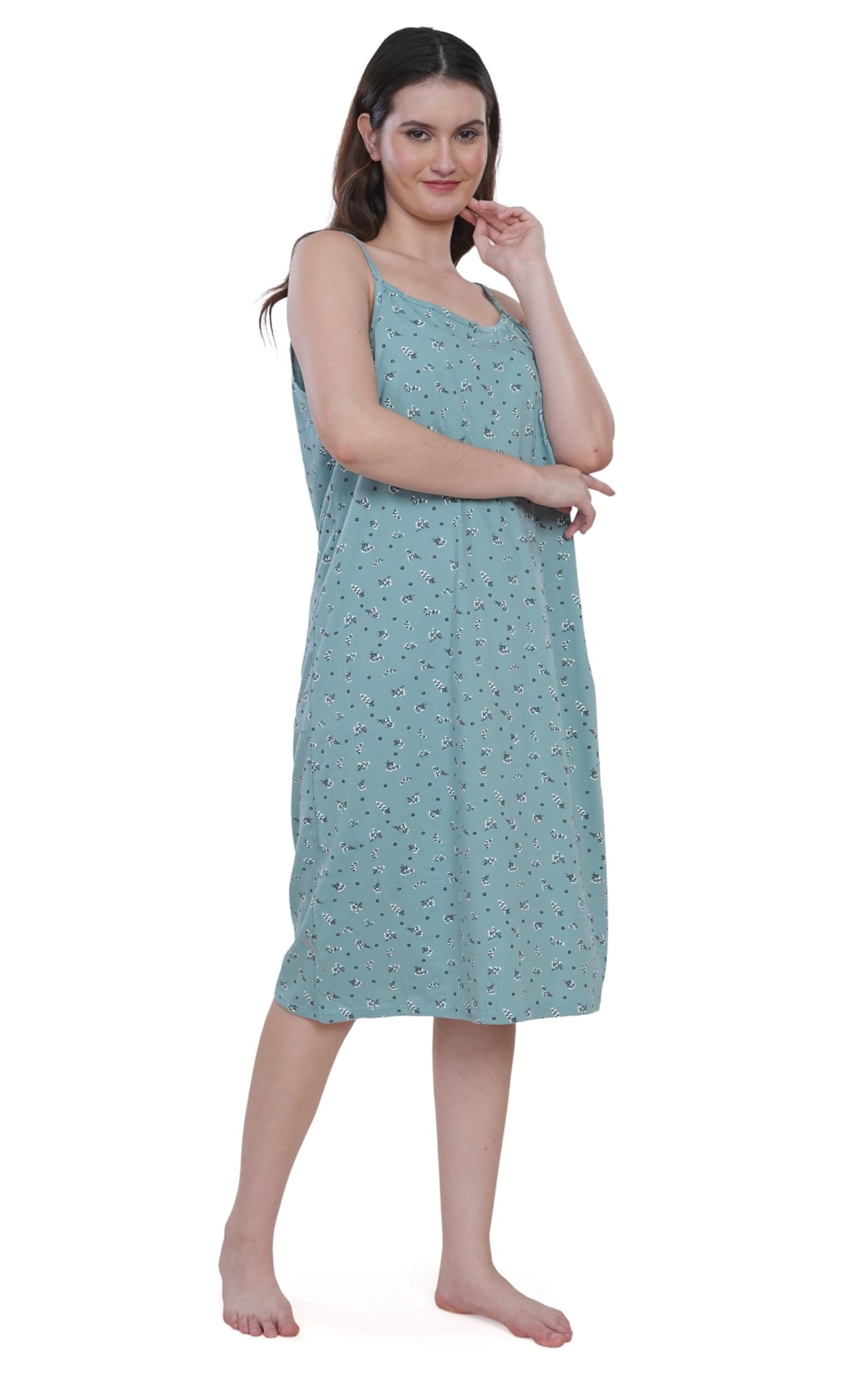 Dreamlily Women Cotton Nighty | Sleeveless Printed Night Dress | Soft Comfortable Sleepwear | Casual Lounge Wear for Women & Girls-image-29