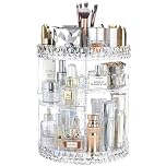 raxter Rotating Makeup Organiser, 360 Degree Rotation, 9-Tier Adjustable Large Capacity Spinning Storage with Brush Holder for Vanity Table, Bedroom, Bathroom