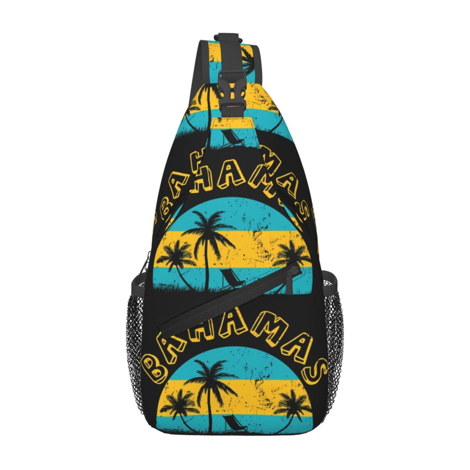 KOSUES Proud Bahamas Bahamians Flag Sling Bag Casual Crossbody Bag Sports Shoulder Backpack Travel Chest Pack Cycling Cross Bags Gym Hiking Daypack