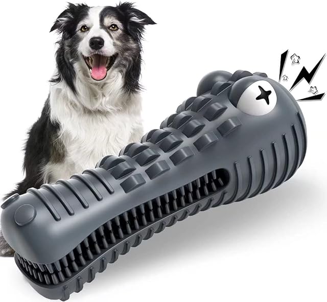 HETOO Dog Chew Toys, Indestructible Tough Durable Dog Toothbrush Toys For Aggressive Chewers Dogs Dental Care Teeth Cleaning