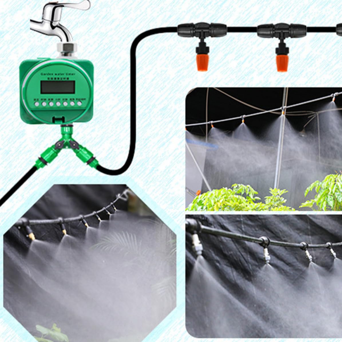 Generico Programmatore per Irrigazione Automatico da Giardino 9v Display Lcd e Funzione Blocco in Plastica senza Batteria Capacità >20l/min
