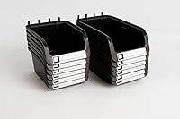 Vista 1 de WallPeg Pegboard Bins - 6 Each 7" & 6 Each 5" ORGANIZING Bins - Hooks to Peg Board Panel Organize Hardware Arrange Accessories Workbench Tool