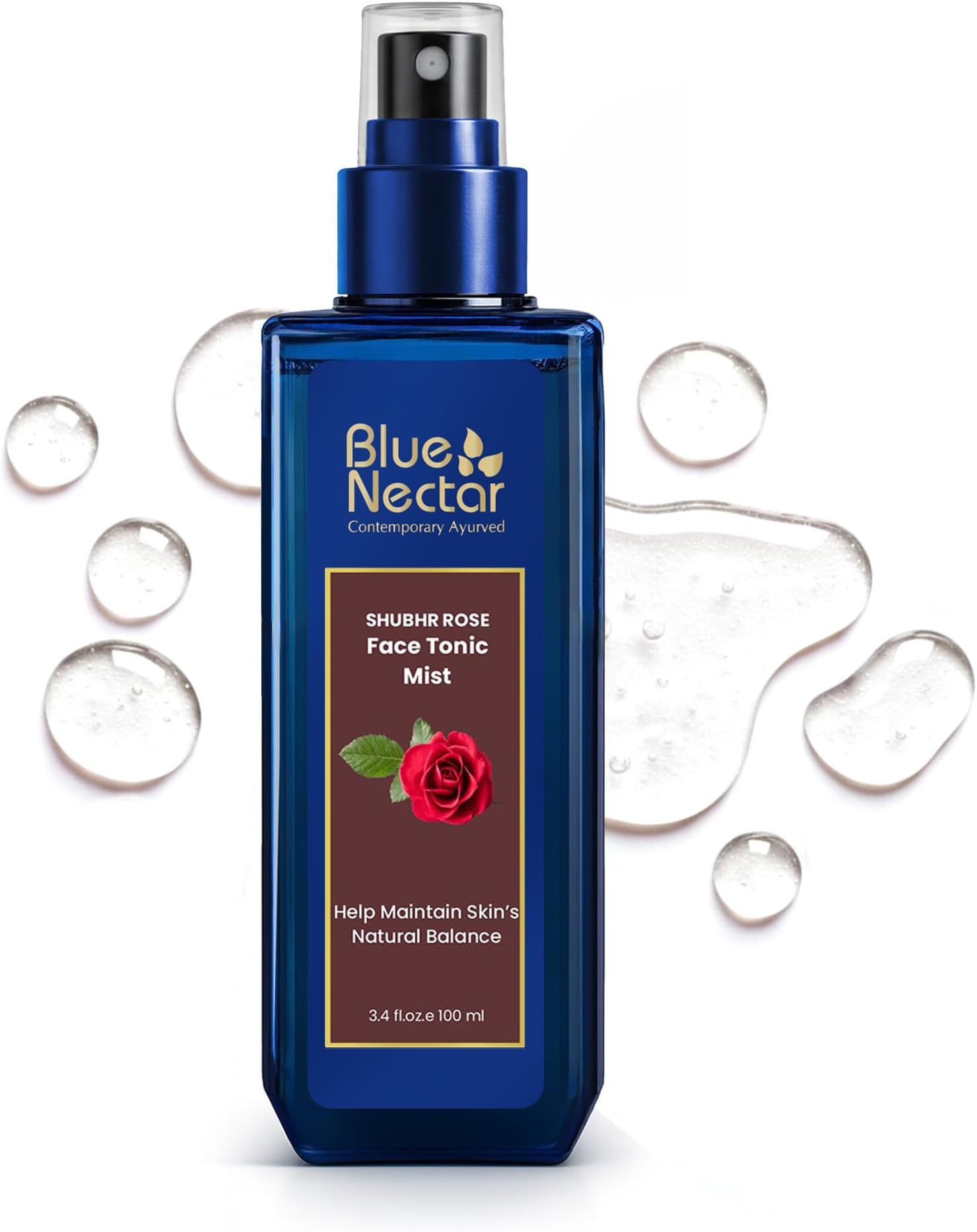 Pure Rose Water for Face | Gulab Jal Rose Water Spray for Face | Natural Face Toner for Glowing Skin & Pore Tightening (100 ml)