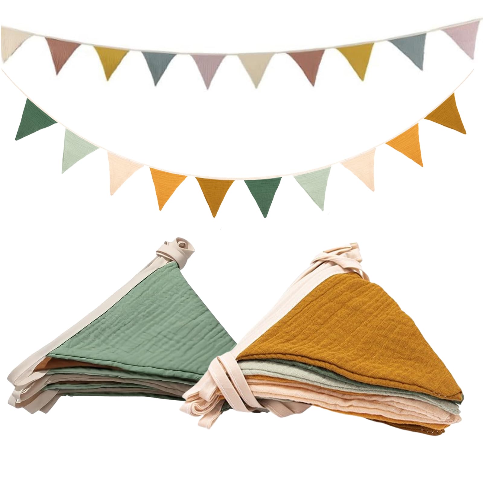 Bandierina Decorativa In Mussola Di Cotone Per Cameretta Bambini - Ghirlanda Resistente Alle Intemperie, Per Interni/esterni, Festoni Per Letti E Pareti