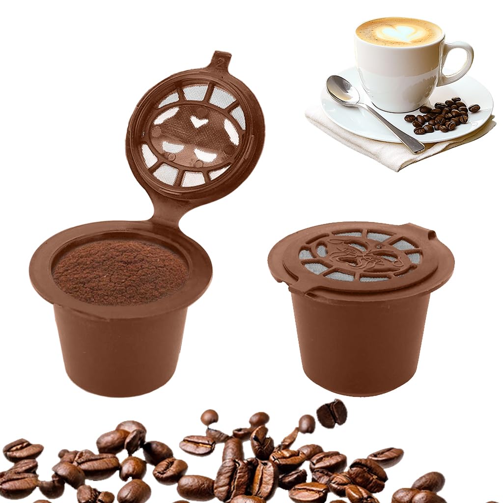 Supvox® Compatible with Nespresso, 2Pcs Reusable Coffee Filter Pods, 304 Stainless Steel Mesh Lid, Heat Resistant Food-Grade PP Coffee Pod, 4g Capacity, Universal Coffee Pod Filter-image-10