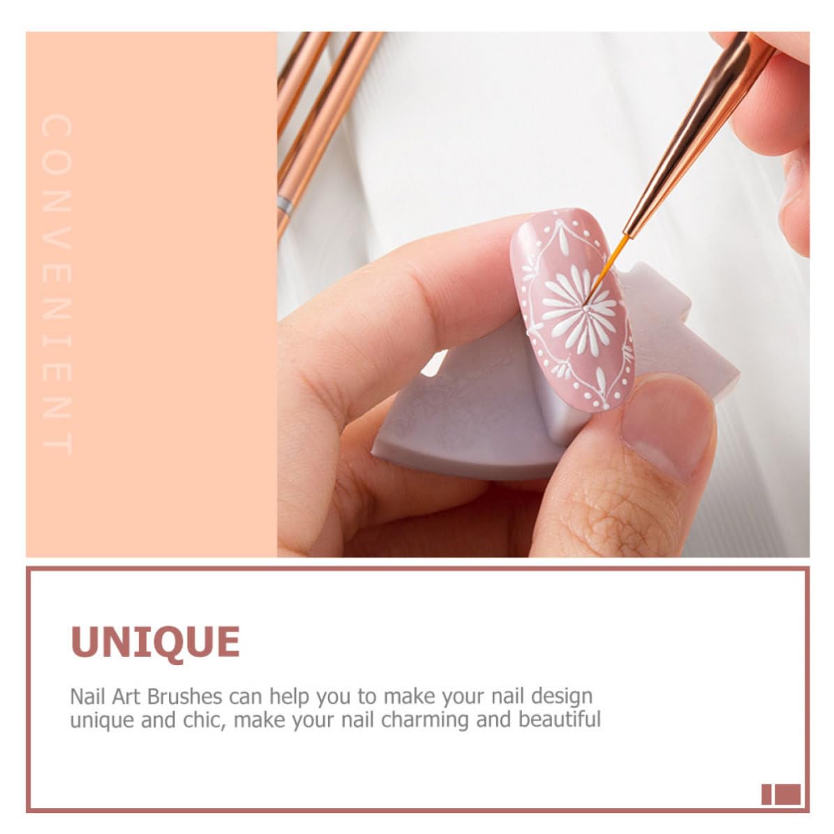 3pcs Nail Art Liner Pens with Lids, Metal Nylon Brushes