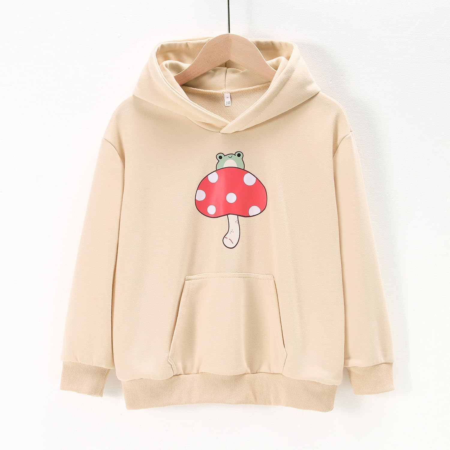 Kids Girls Cute Mushroom Hoodie Frog Sweatshirt Kawaii Long Sleeve Oversized Pullover Tops Aesthetic Clothes 7-13Y - Image 4