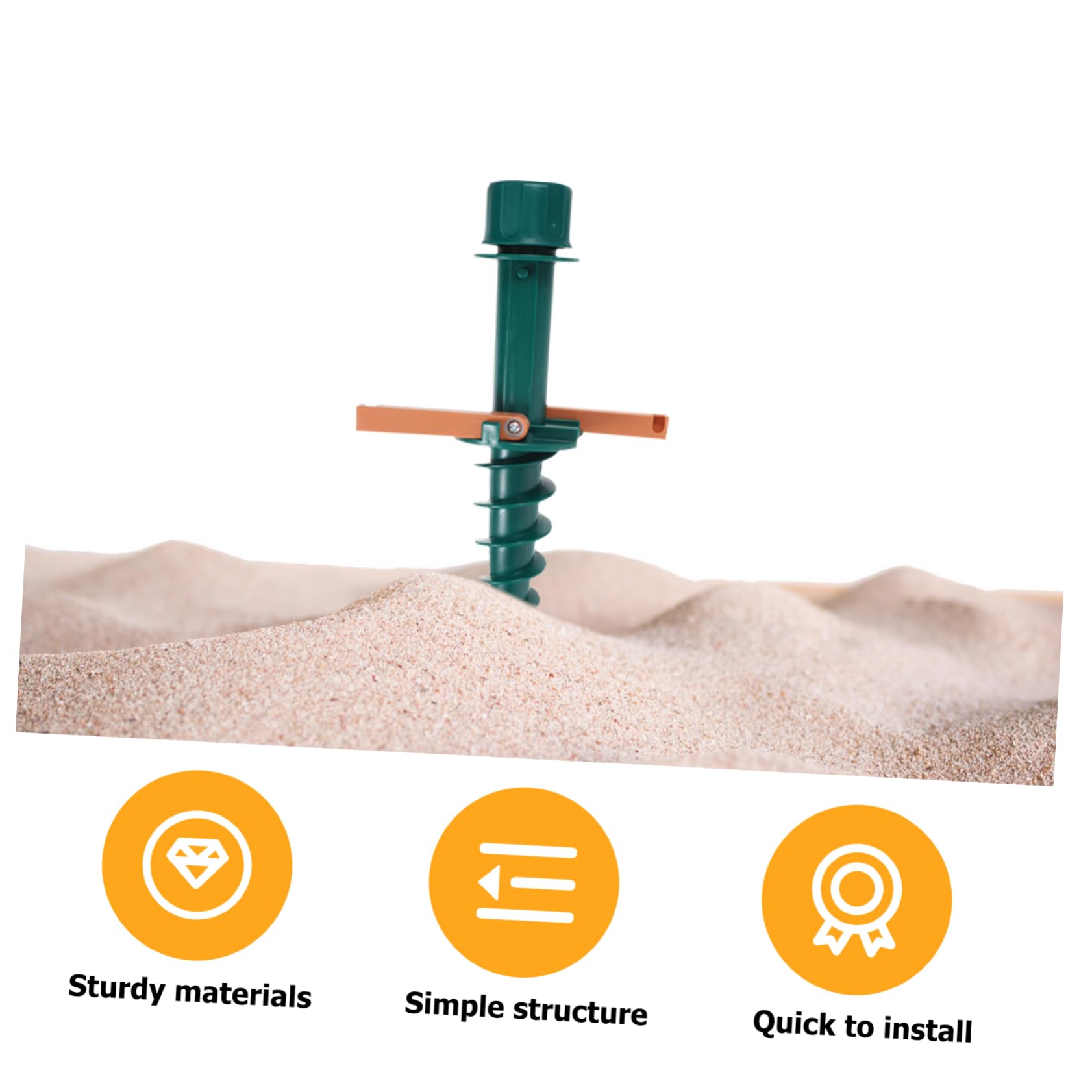 Sombrilla de playa con soporte resistente y sistema de anclaje, sombrilla de playa y clavijas para resistencia al viento, perfecta para proteger el sol al aire libre