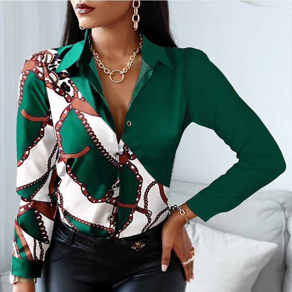 Damenhemden,Damen Satin Bluse Shirt Rot Grün Langarm Vintage Mode Seidenhemden Business Hemd Mit Knopf Sexy Party Tops Casual Arbeit Büro Bluse Für Mädchen Damen