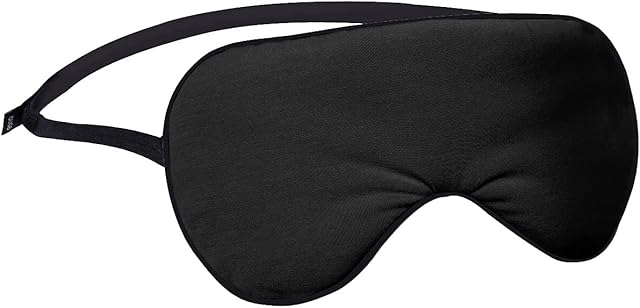 Amazon Brand - Eono Ultra-Comfort Sleep Mask with Adjustable Strap for Men Women Natural Modal Fabric Light Block Eye Mask for Bed, Travel, Office Sleeping (Black)