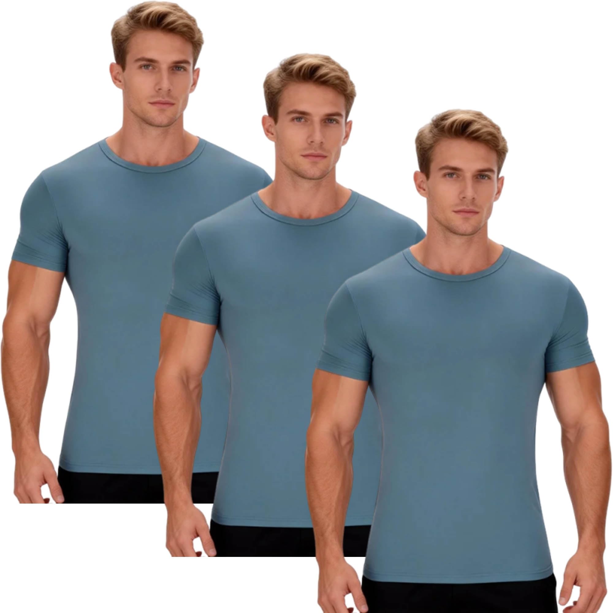 3 Pack Mens T Shirt Breathable Tshirt Summer T-Shirts Lightweight Tshirts Basic Tops Athletic Tee Plain T Shirts Plus Size Sport Shirts Workout Outfit Casual Sportswear M-5XL Blue 4XL